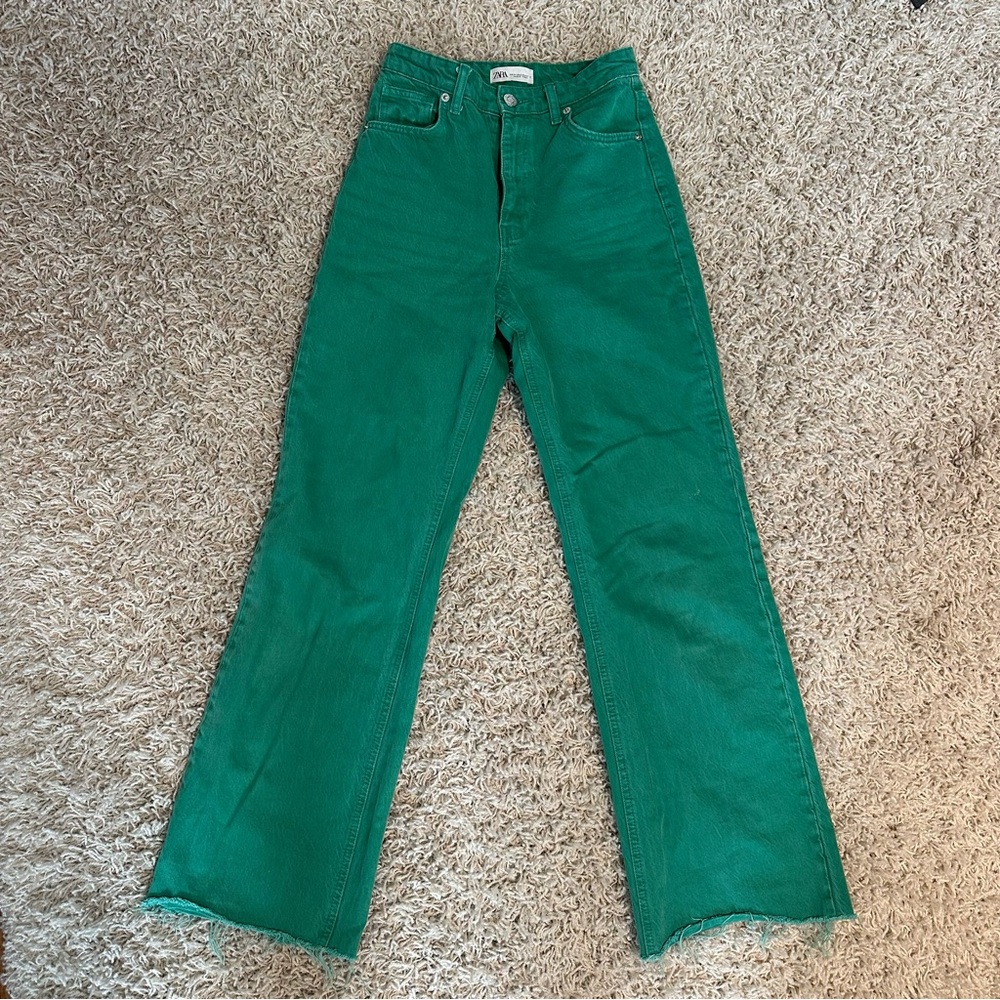 Wide-Leg Zara Jeans in Green